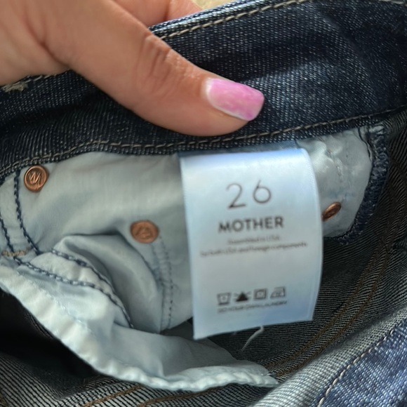 MOTHER Looker High Waisted Distressed Skinny Leg Denim Dark Wash Women’s 26 - Picture 13 of 13